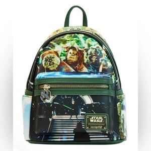 NWT Loungefly Star Wars Return of the Jedi scenes mini Backpack and wallet